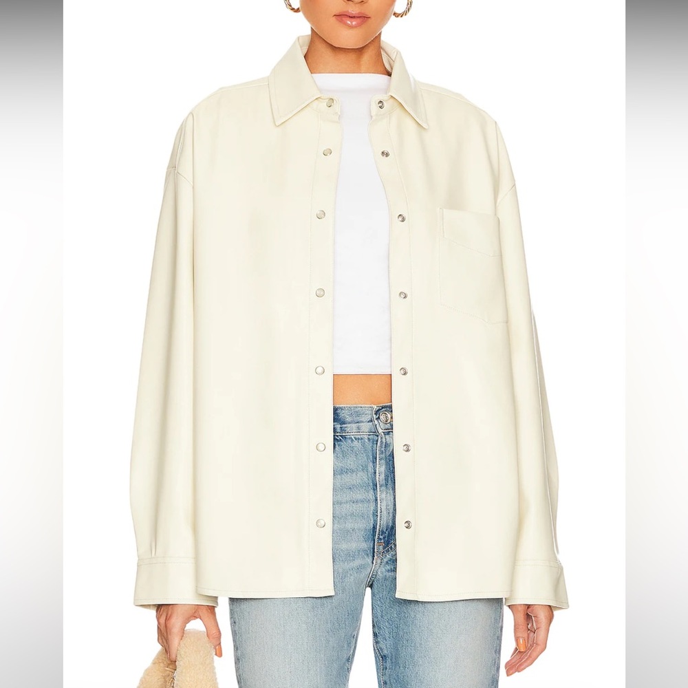 WeWoreWhat Vegan Leather Overshirt
